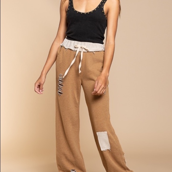 Distressed Joggers Double Latte - Picture 5 of 7